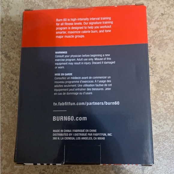 New! Burn 60 Set of 3 Resistance Bands, New in Box Exercise Training - Picture 2 of 6